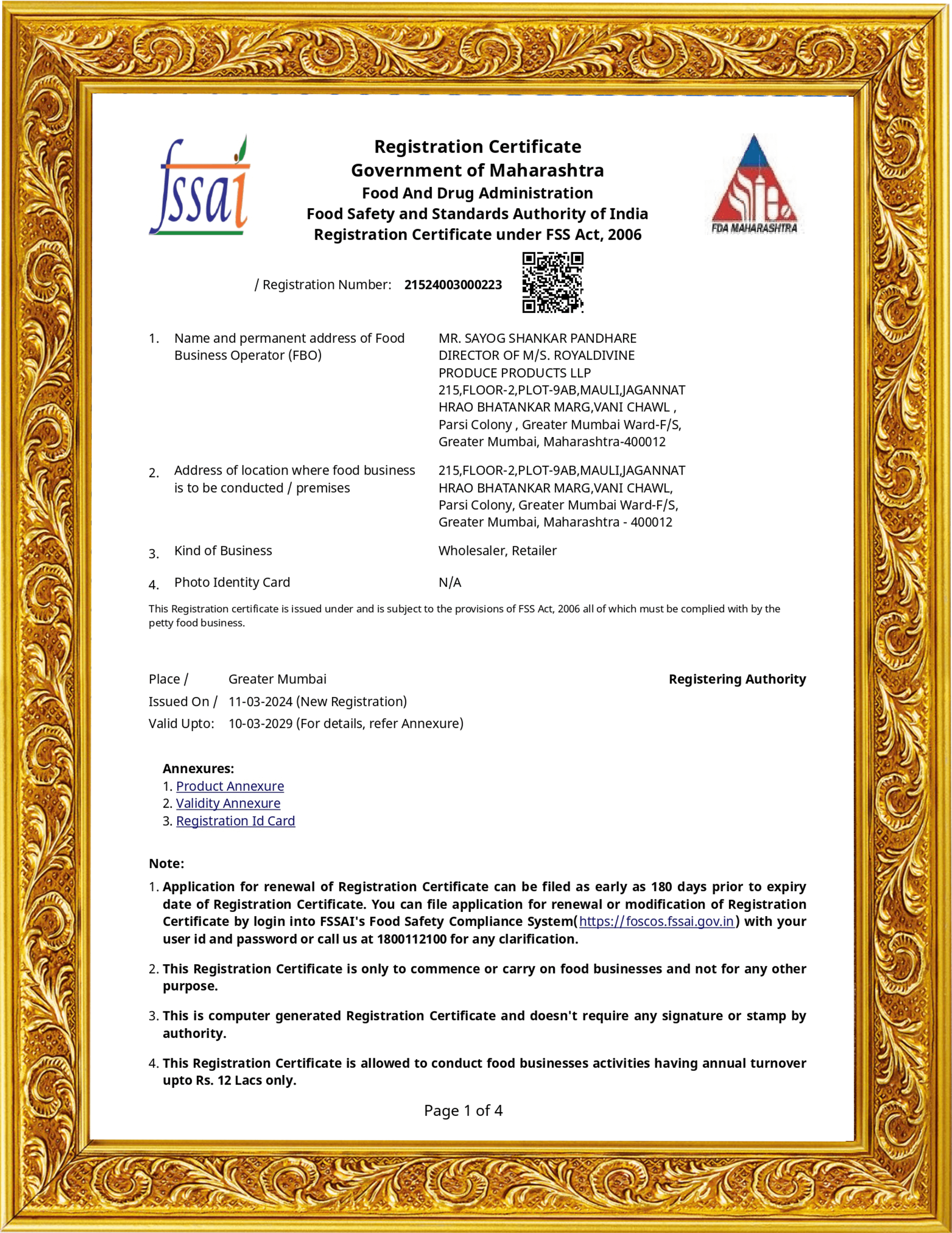 FSSAI License